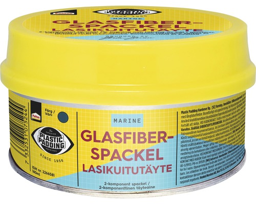Glasfiberspackel Plastic Padding 180ml Glasfiberspackel i gul behållare
