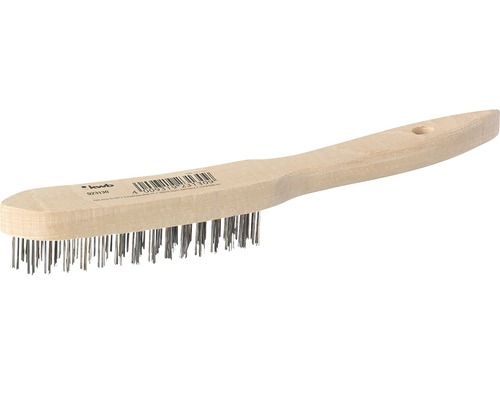 Stålborste med trähandtag