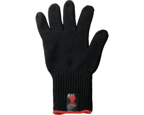 Svart grillhandske i textil med Weber-logotyp