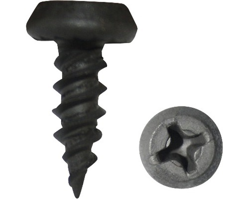 Montageskruv DRESSELHAUS 3,9x11mm fosfaterad 100-pack Svart skruv med försänkt huvud och kryssspår