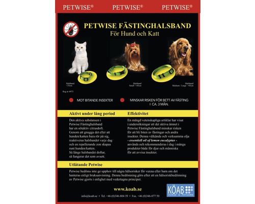 Petwise Fästinghalsband för hund och katt