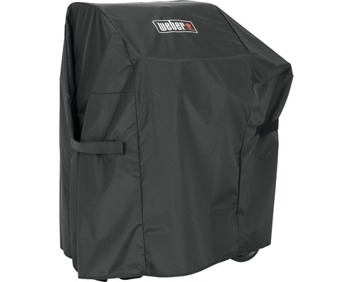 Weber logotyp på ett grillöverdrag för att skydda en Weber grill