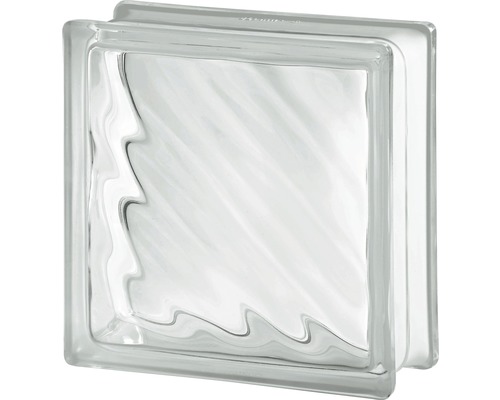 Glasblock vågigt klar 190x190x80mm Glasblock vågigt klar 190x190x80mm