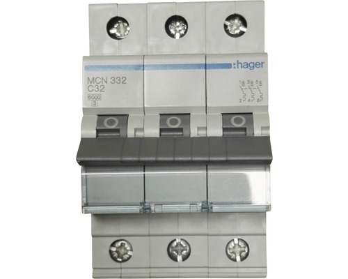 Automatsäkring HAGER 32A 3-polig MCN332