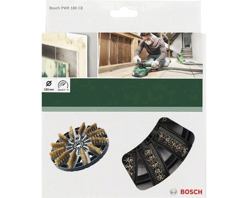Bosch PWR 180 CE renoveringsfräs i set med borstring och slipsko