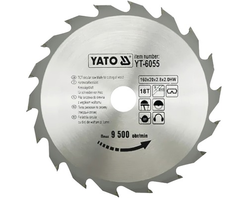 Cirkelsågklinga YATO YT-6055 HM 160x2,8x20mm 18T
