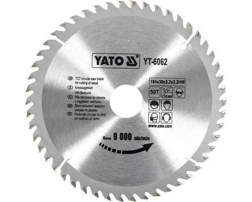 Cirkelsågklinga YATO YT-6062 HM 184x3,2x30mm 50T