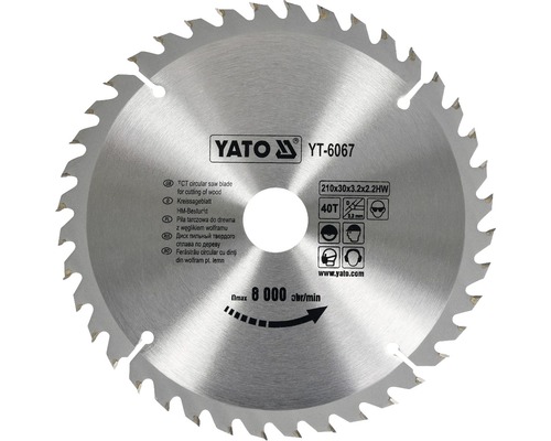 Cirkelsågklinga YATO YT-6067 HM 210x3,2x30mm 40T