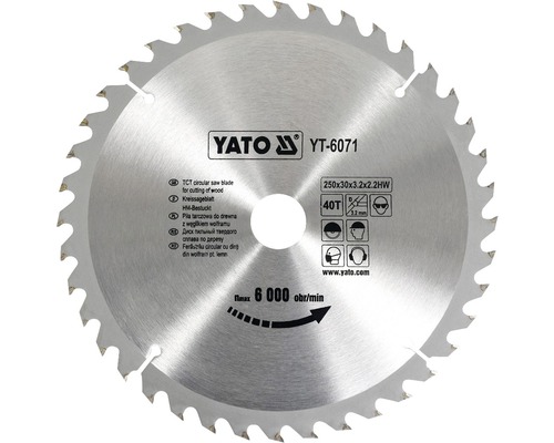 Cirkelsågklinga YATO YT-6071 HM 250x3,2x30mm 40T