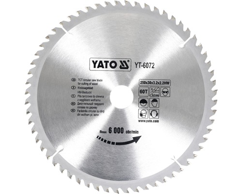 Cirkelsågklinga YATO YT-6072 HM 250x3,2x30mm 60T