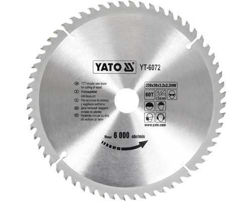 Yato cirkelsågblad för trä, 250x30x3.2x2.2 millimeter