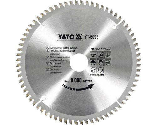 Cirkelsågklinga YATO YT-6093 HM 210x3,0x30mm 72T