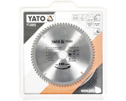 Yato cirkelsågblad för aluminium, 210 millimeter diameter
