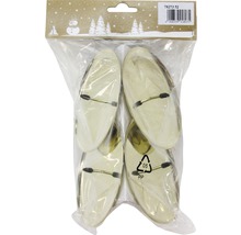 Fyra guldfärgade ljusstakar i ett paket