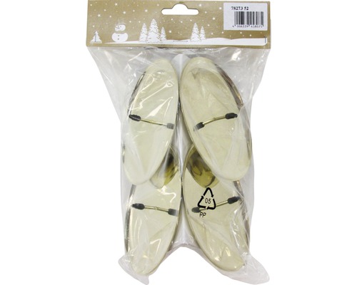 Fyra guldfärgade ljusstakar i ett paket