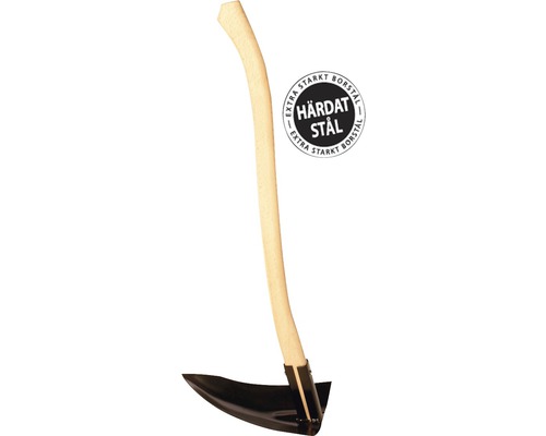 Trädgårdsredskap med träskaft och stålskär