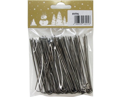 Förpackning med U-formade dekorativa nålar för att fästa juldekorationer