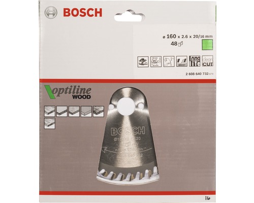 Bosch Optiline Wood cirkelsågblad, diameter 160 millimeter
