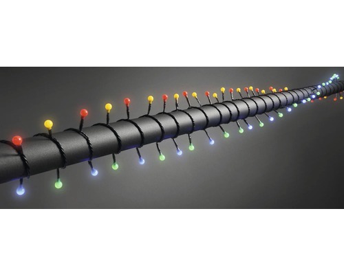 Ljusslinga med flerfärgade LED-lampor på svart kabel