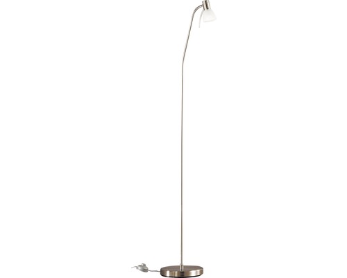 Golvlampa med metallfot och vridbart lamphuvud