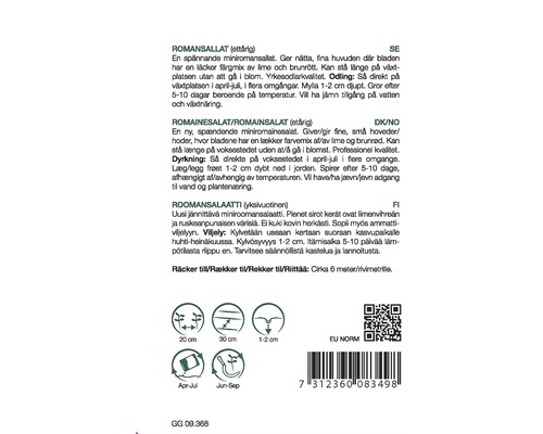 Information om plantering av miniromansallat