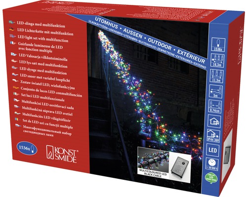 Förpackning med LED-ljusslinga med multifunktion för utomhusbruk