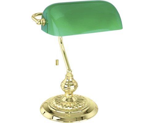 Grön skrivbordslampa i bankstil