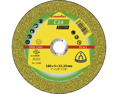 Kapskiva KLINGSPOR C 24 Extra Ø 180x22,23mm Kapskiva med måtten 180 x 3 x 22,23 millimeter