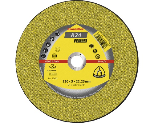 Kapskiva KLINGSPOR A 24 Extra Ø 230x22,23mm Kapskiva Kronenflex A 24 Extra, 230 x 3 x 22,23 millimeter