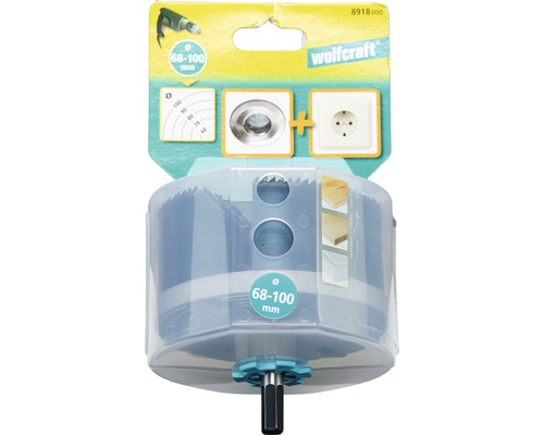 Wolfcraft hålsåg för borrning av uttags hål med en diameter på 68 till 100 millimeter
