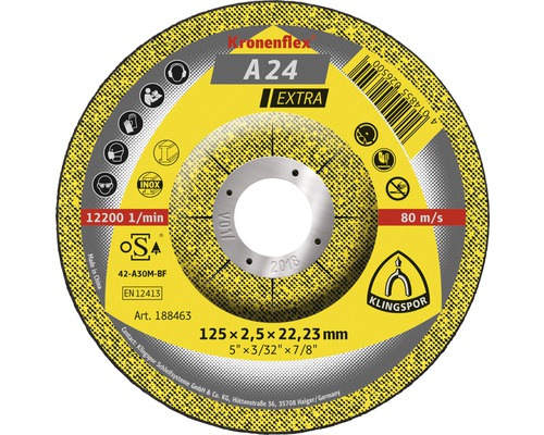 Kapskiva KLINGSPOR A 24 Extra Ø 125x22,23mm Kapskiva Kronenflex A24 Extra, 125x2,5x22,23 millimeter