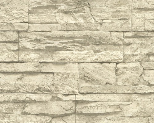 Tapet A.S. CRÉATION Deco stone beeige 7071-30 Närbild av en stenbeläggning med fyrkantig struktur för inomhusbruk