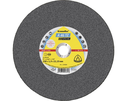 Kapskiva KLINGSPOR INOX A 46 TZ special Ø 230x22,23mm Kapskiva Kronenflex A 46 TZ Special, 230 x 1,9 x 22,23 millimeter