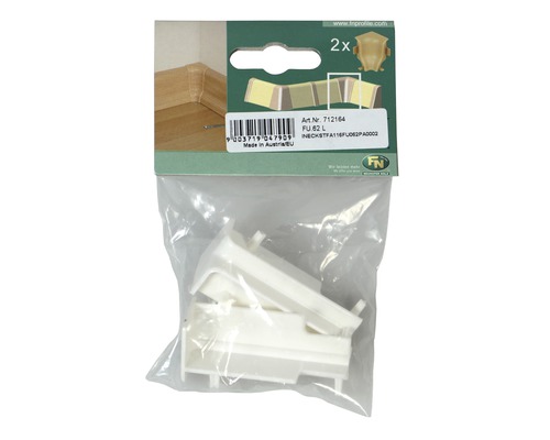 Innerhörn i plast för golvlister, två stycken i förpackning