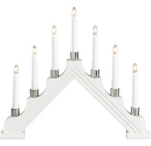 Julgransljusstake med sju lampor av trä