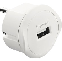 USB-adapter LEGRAND för jordat uttag 5V - 1,5A vit-thumb-0