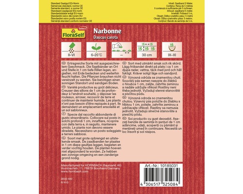 FloraSelf Narbonne morotsfröband med såinstruktioner