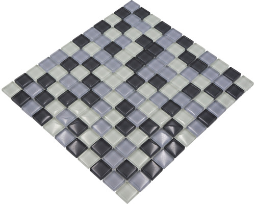 Glasmosaik med fyrkantiga element