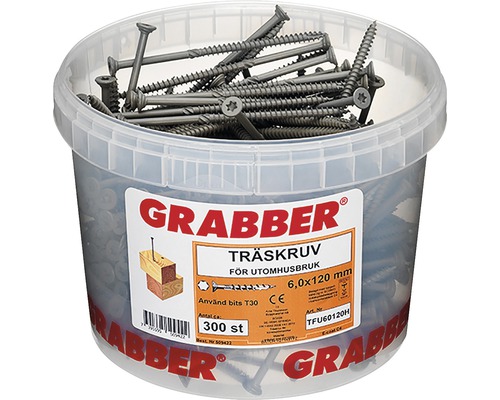 Hink med träskruvar 6,0x120 mm för utomhusbruk