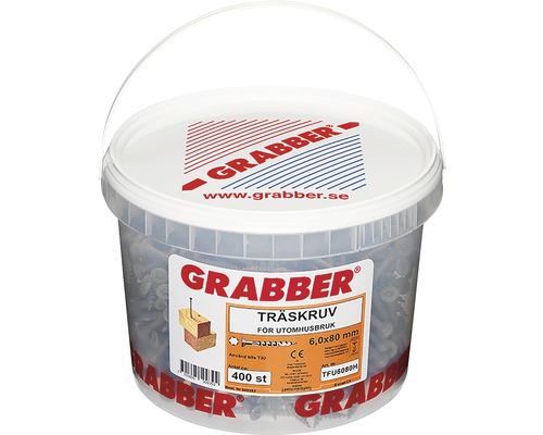 Hink med 400 träskruvar, 6,0 x 80 mm