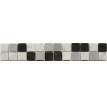 Marmor mosaikplattor i svart, grått och vitt