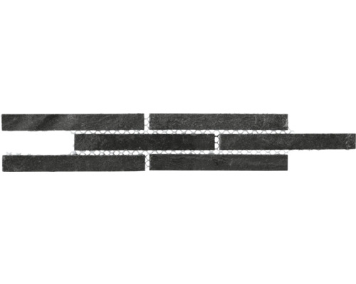 Bård natursten skiffer antracit 4,8x24,5 cm CM-57115 Mosaikplatta av stenmaterial på nät