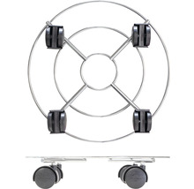 Blomvagn WAGNER Multiroller krom/stål Ø30cm 60kg