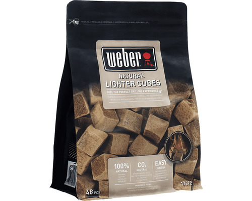 Förpackning med Weber tändkuber, naturliga tändare