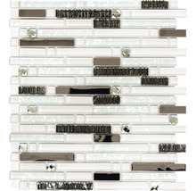 Mosaikplatta med glas- och metallelement