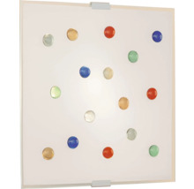 Fyrkantig vägglampa med färgade glasornament