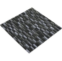 Mosaikmatta av glas och natursten