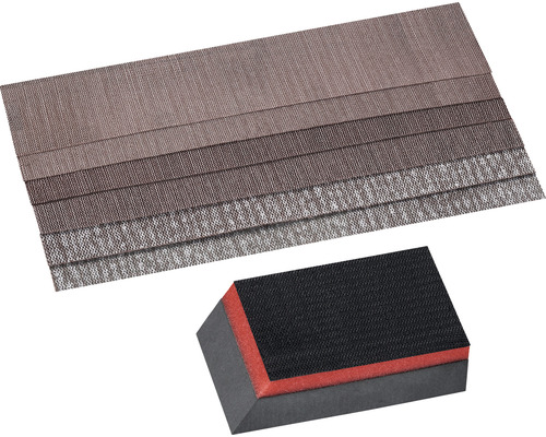 Mönsterbräda med tygprover och tygprov på skumblock