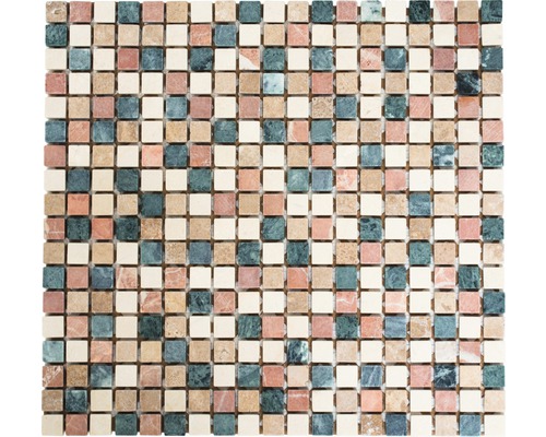 Mosaik natursten MOS 15/RND 30,5x32,2 cm beige/brun/grön/svart
