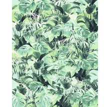 Tapetmönster med tropiska blad med monstera och palmer